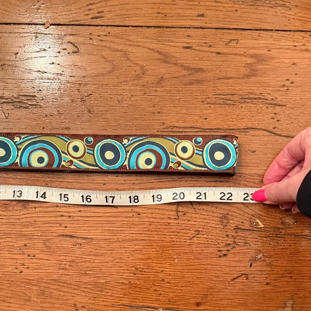 Multicolor Patterned Women's Ribbon Belt - Picture 3 of 6
